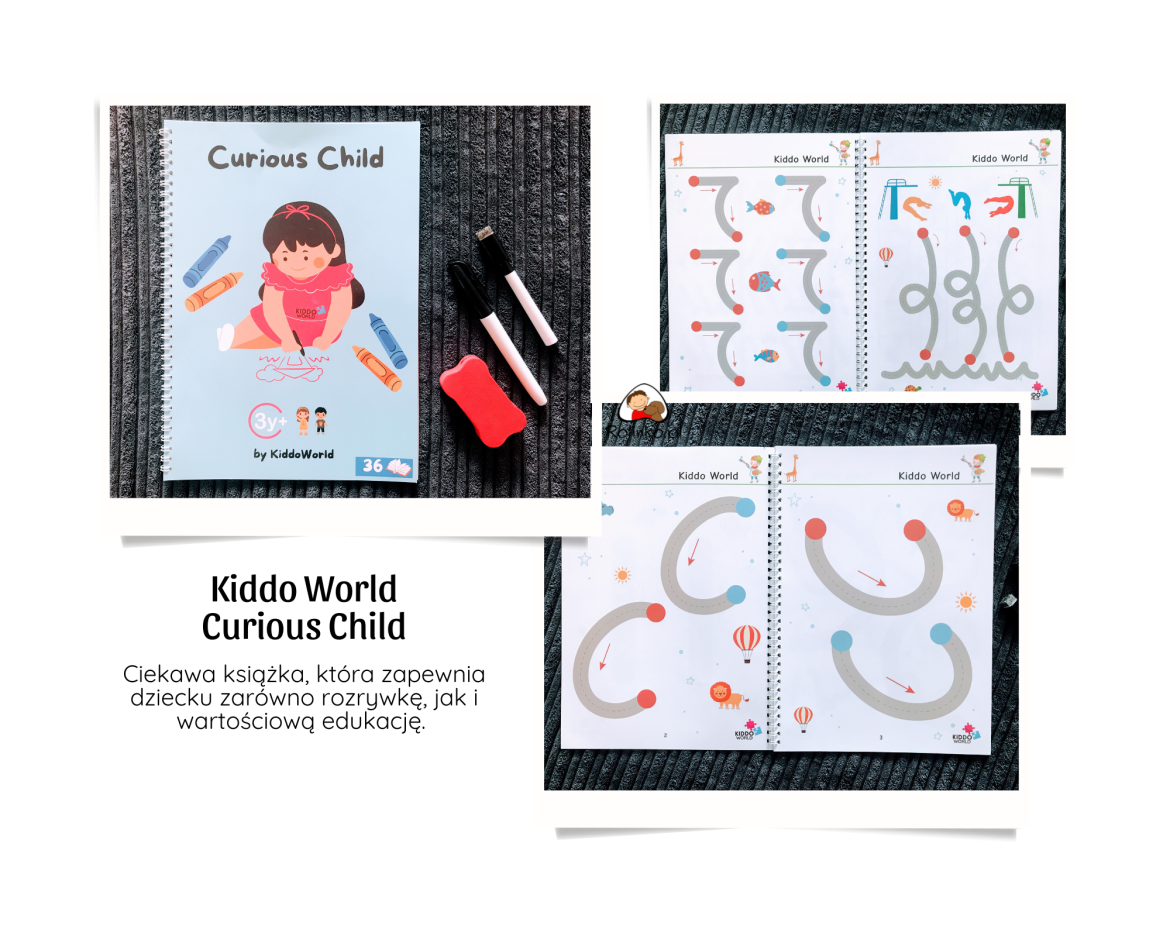 Kiddo World Curious Child - zeszyt ćwiczeń do nauki rysowania i pisania