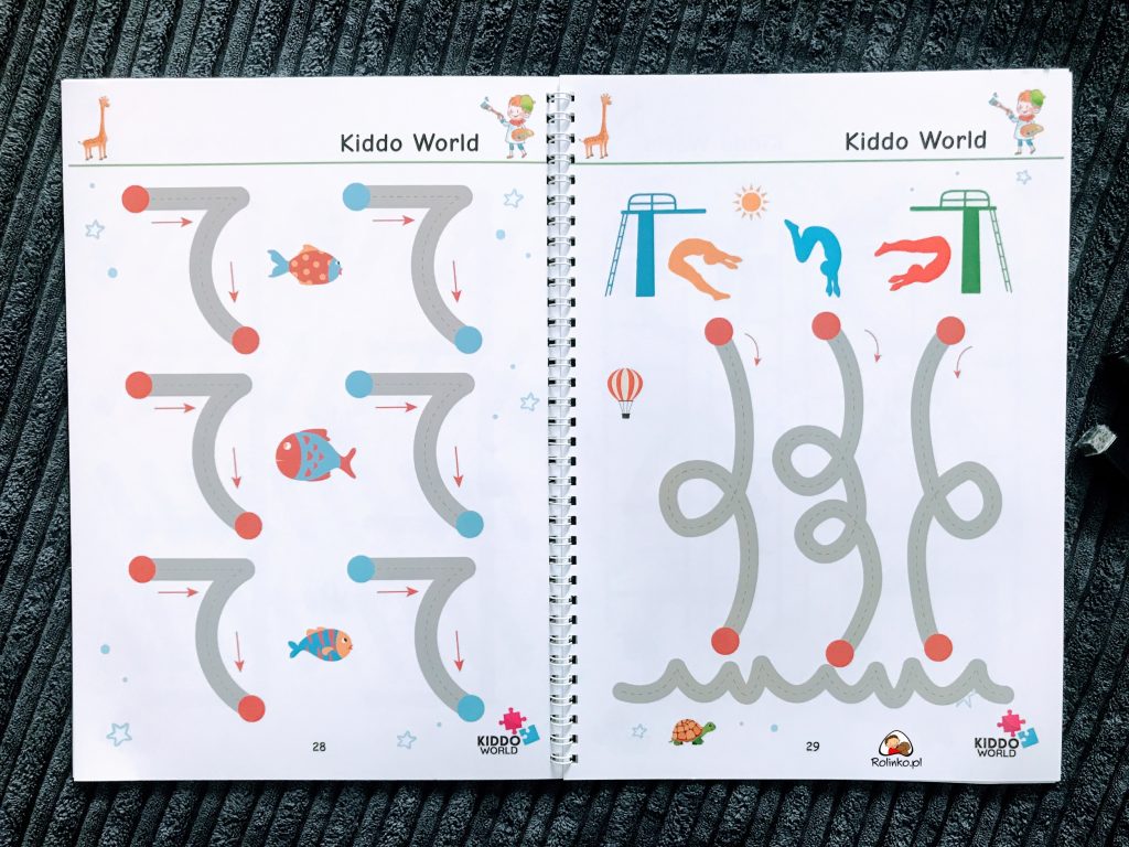 Kiddo World Curious Child – zeszyt ćwiczeń do nauki rysowania i pisania –  ROLINKO
