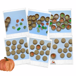 zabawa dzień dyni. gra memory dynie wykonane z zakrętek