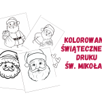 kolorowanki świąteczne twarz Mikołaja do druku