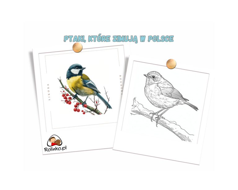 małe ptaki zimujące w Polsce ilustracje i kolorowanki